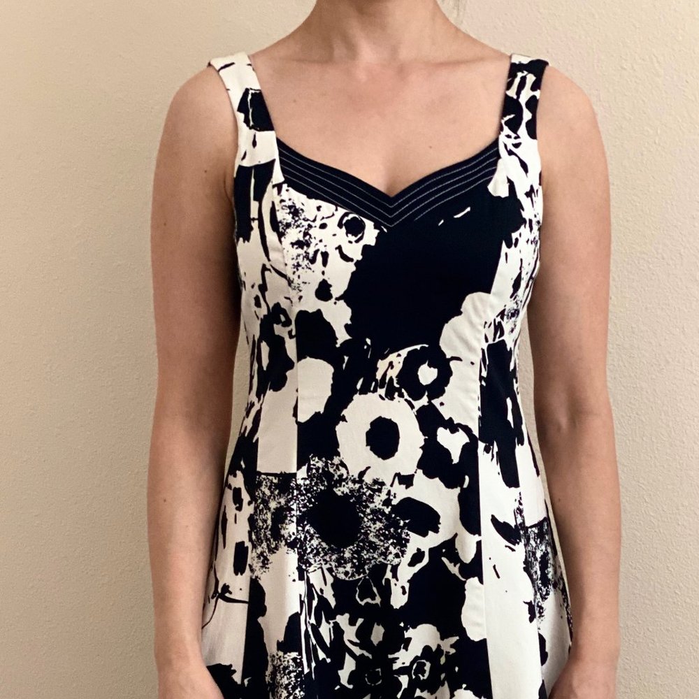 Black and white midi dress